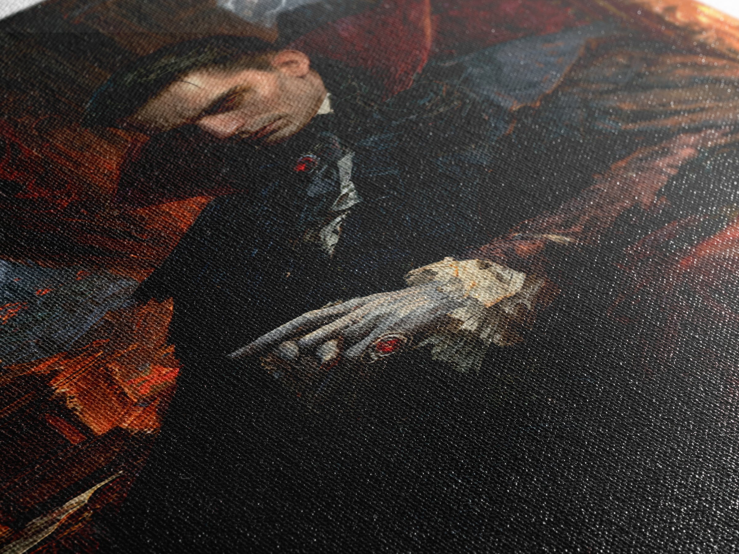 The Last Carpathian Lord, Victorian Vampire Portrait, Vertical Canvas Print, Classic Halloween Decor, Classic Monster Art