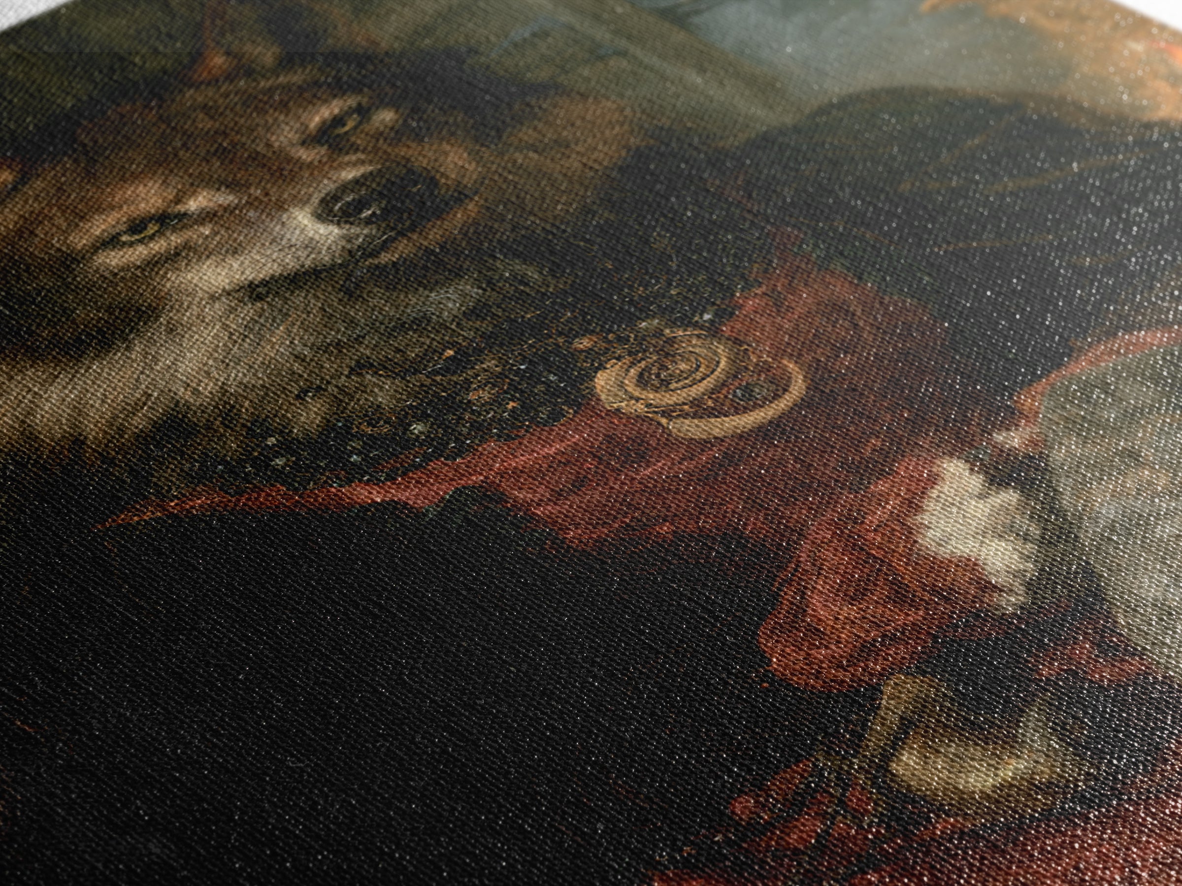 The Velvet Lycan Duchess, Victorian Werewolf Portrait, Vertical Canvas Print, Gothic Home Decor, Gothic Wall Decor, Classic Monster Art