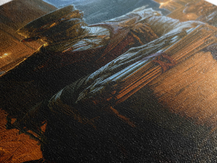 The Desert Archivist, Victorian Mummy Portrait, Tall Narrow Canvas Print, Dark Academia Decor, Canvas Print, Classic Monster Art