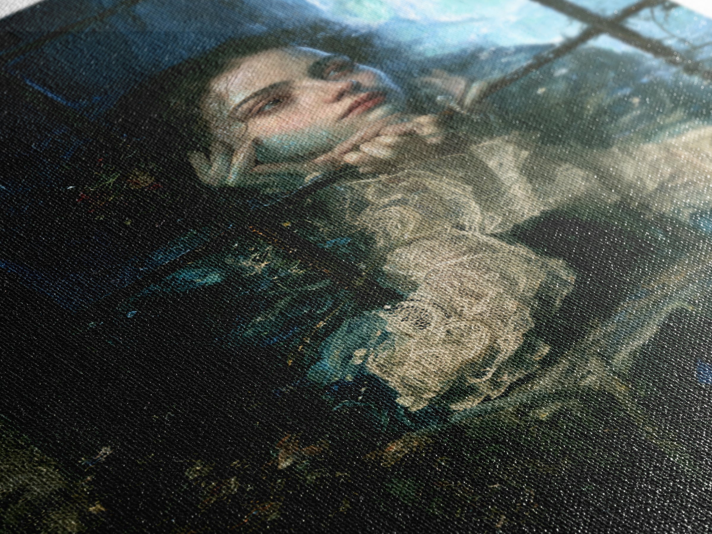 The Lagoon Bride, Victorian Creature Portrait, Vertical Canvas Print, Antique Style Decor, Gothic Wall Decor, Classic Monster Art