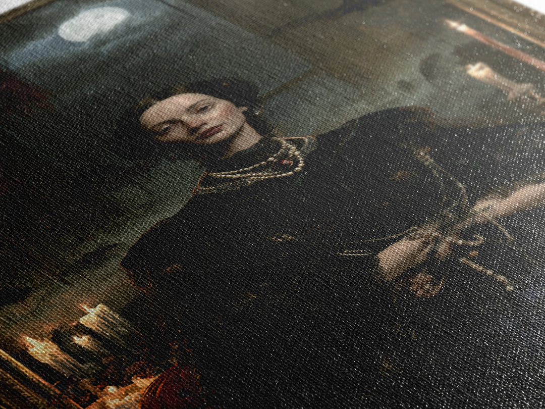 The Wax Museum Lady, Macabre Victorian Portrait, Vertical Canvas Print, Macabre Home Decor, Gothic Wall Decor, Classic Monster Art