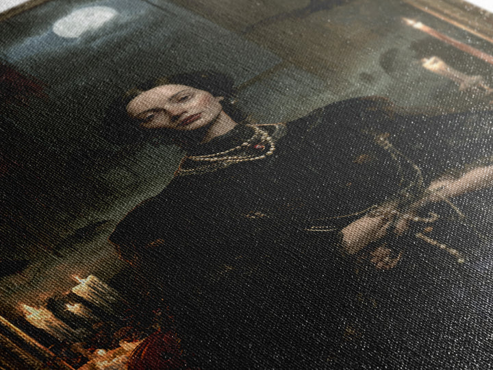 The Wax Museum Lady, Macabre Victorian Portrait, Vertical Canvas Print, Macabre Home Decor, Gothic Wall Decor, Classic Monster Art