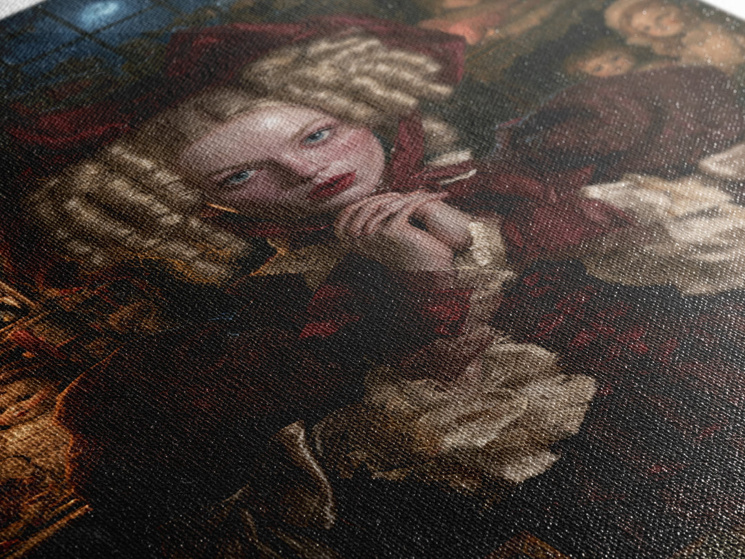 The Porcelain Doll Mistress, Haunted Doll Portrait, Vertical Canvas Print, Gothic Home Decor, Halloween Portrait Art, Classic Monster Art