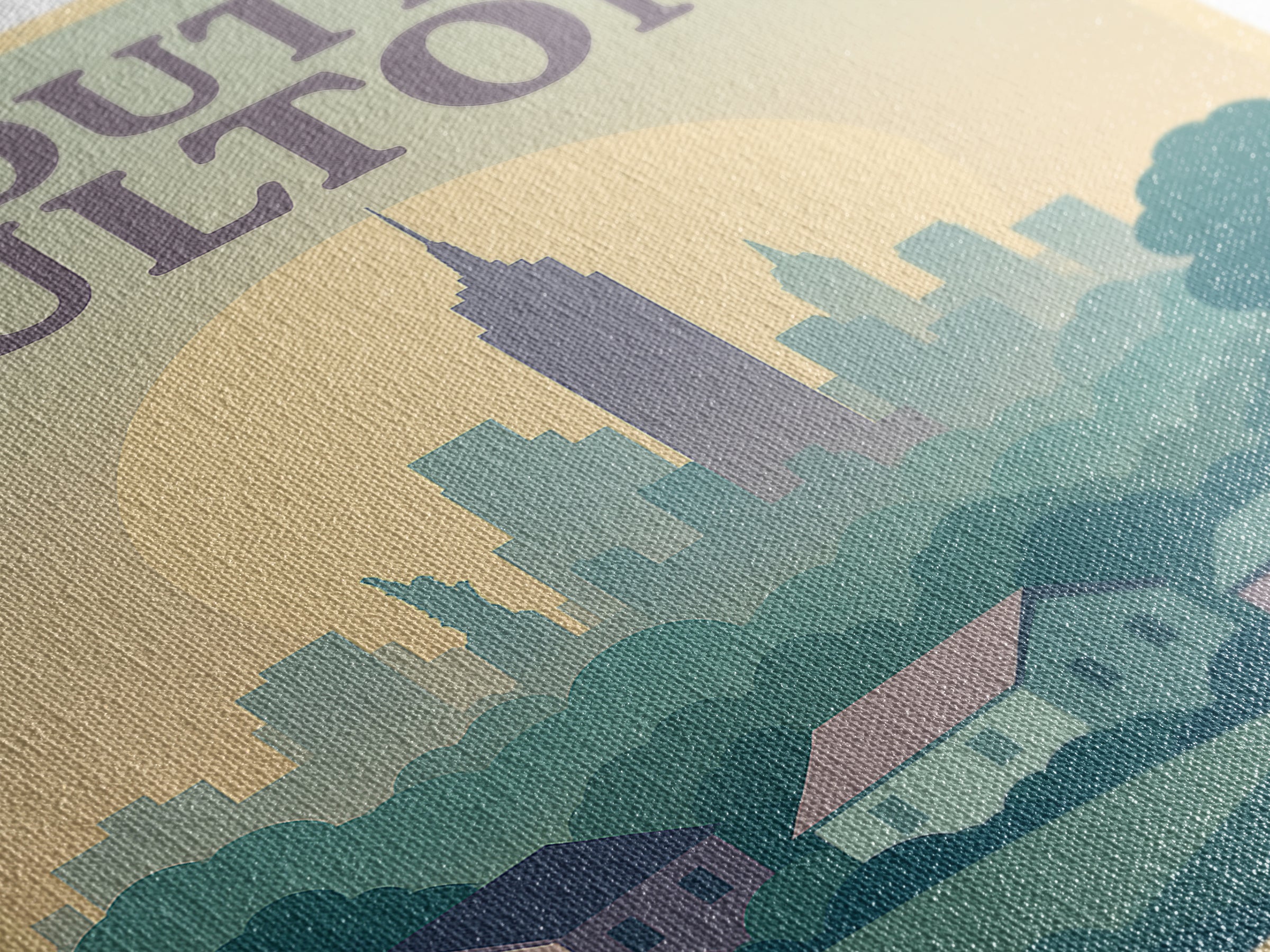 South Fulton Georgia Travel Poster, Canvas Print, Vaporwave Skyline Art Wall Art, South Fulton Wall Art, Fine Art Print, Travel Wall Art