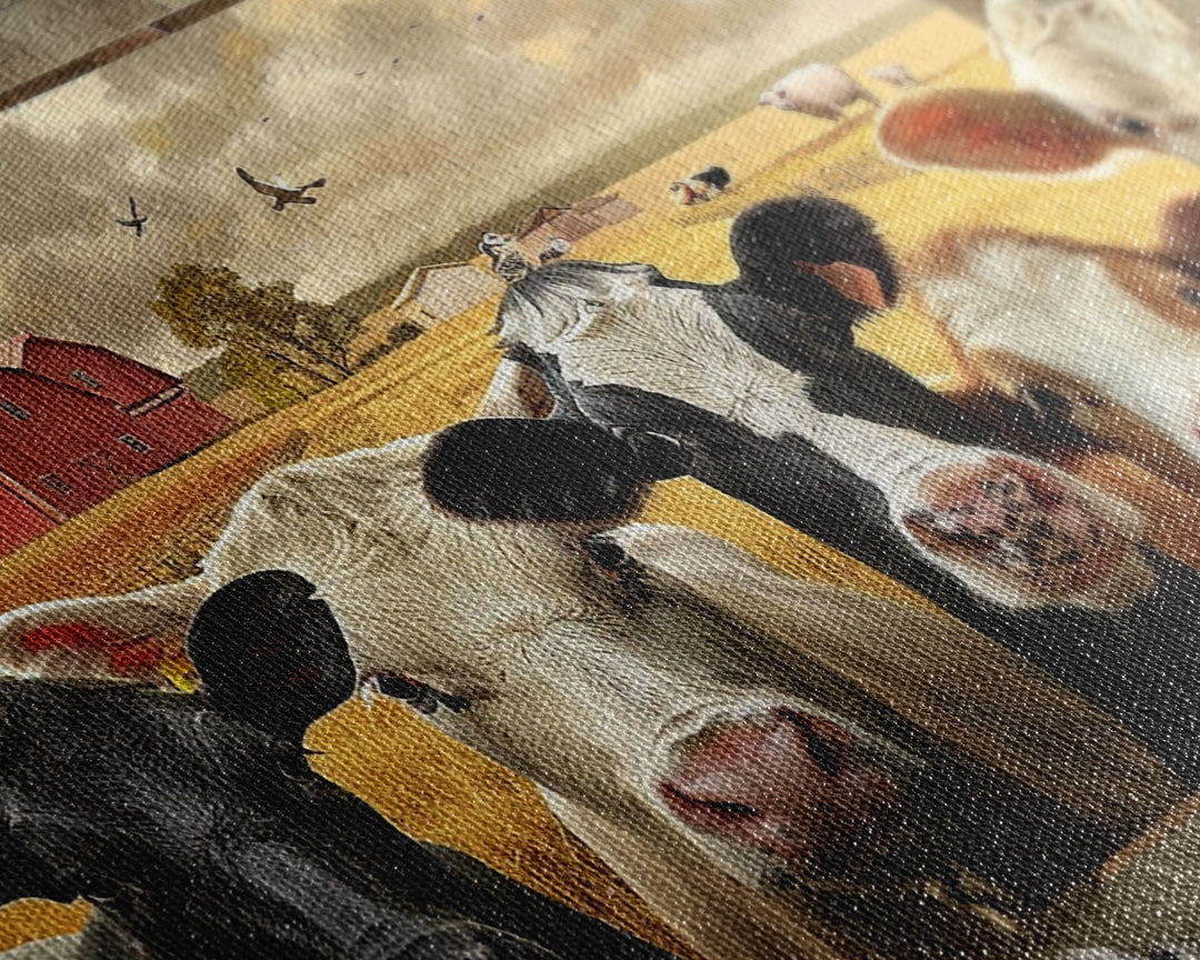 Cows and Sheep on the Farm | Framed Wall Art | Kitchen Decor | Minimalist Living Room Art | Country Art | Farmhouse Above Sofa Wall Art