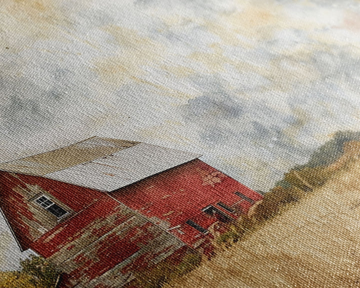 Red Barn Watercolor Painting Framed Canvas Print, Watercolor Painting From Photo Landscape, Wall Decor, Home Decor