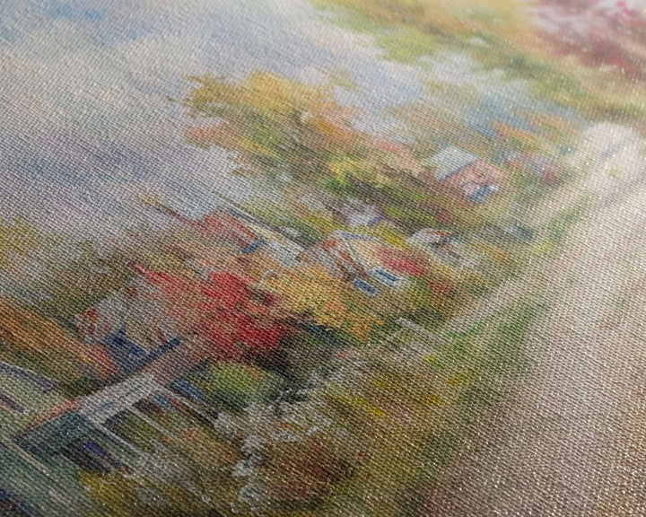 Kitsch Minimalist Watercolor Painting Print Of an Old Country Road, Wood Framed Print, Metal Wall Art, Room Decor, Aesthetic Room Decor