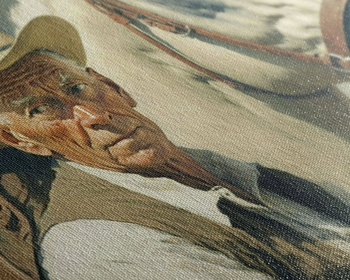 Vintage Cowboys Painting Print Horse Wall Art Canvas Hunting Southwest Sketch Drawing Poster Framed Antique Country Rustic Farmhouse Decor