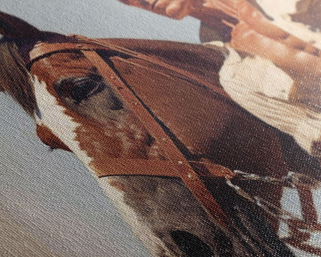 The Old West American Frontier Cowboy Framed Canvas Print, Western Decor, 50s Style Western Art, Farmhouse Decor, Southwestern Art