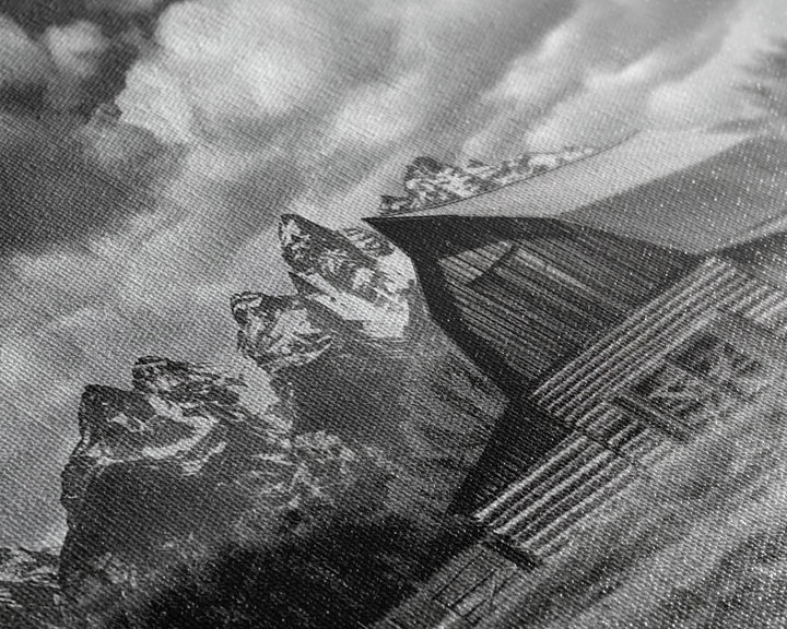 Old Barn Wall Art, Framed Canvas Print or Metal Art, Rustic Homestead Framed Canvas Art, Vintage Old Barn Black and White Wall Art