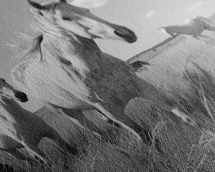 Wild Mustangs, Horse Framed Canvas, Farmhouse Canvas Wall Art, Metal Art, Equestrian Large Wall Art Animal Print, Farmhouse Decor