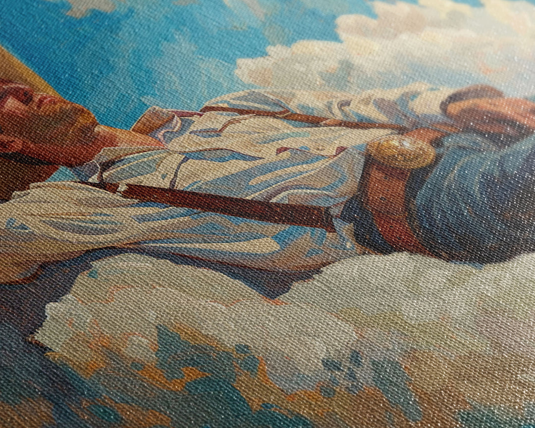 Cowboy In The Clouds | Framed Canvas Print or Metal Art | Wild West Decor | Cottagecore | Southwestern Art Home Decor, Farmhouse Western Art