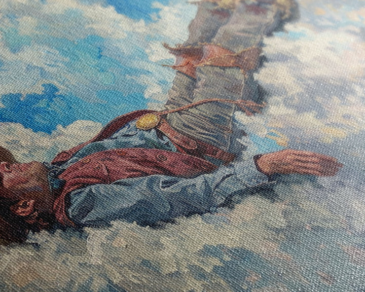 The Heavenly Cowboy | Framed Canvas Print or Metal Art | Wild West Decor | Cottagecore | Southwestern Art Home Decor, Farmhouse Western Art