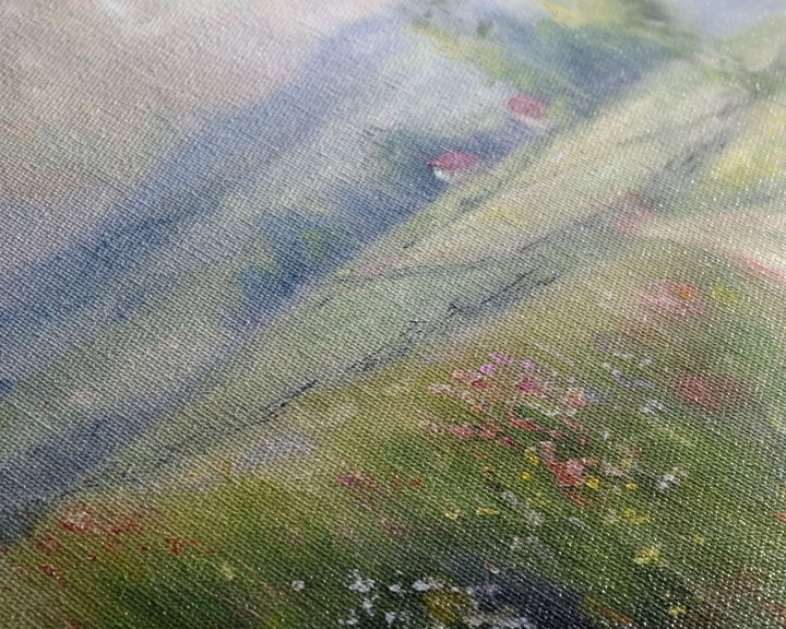 Farmhouse Landscape Painting Canvas Print, Wood Frame Art, Wall Art, Large Print, Home Decor, Landscape Painting, Colorful Boho Decor