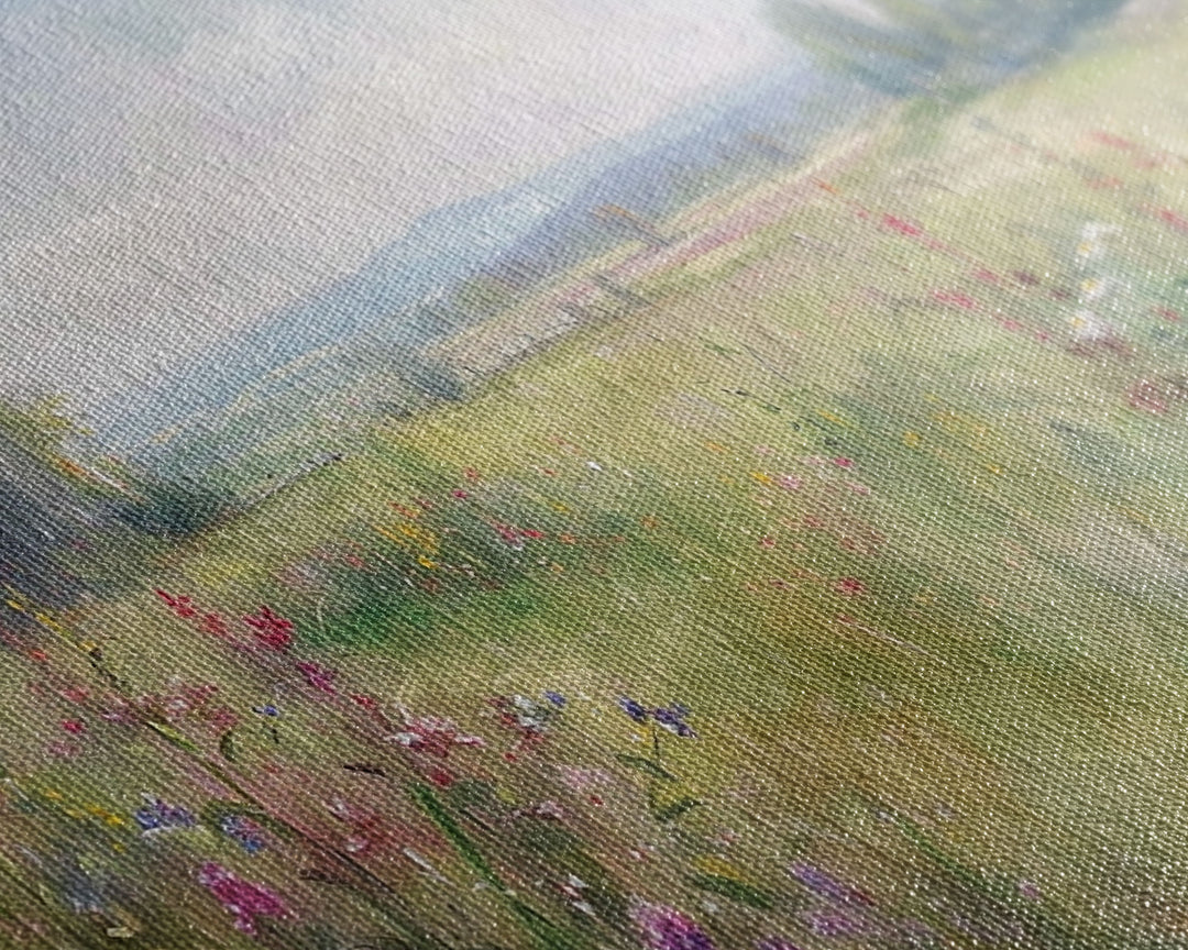 Cottagecore Wildflowers Farmhouse Print, Framed Wall Art, Wood Frame Art, Metal Print, Wall Art, Landscape Painting, Country Decor