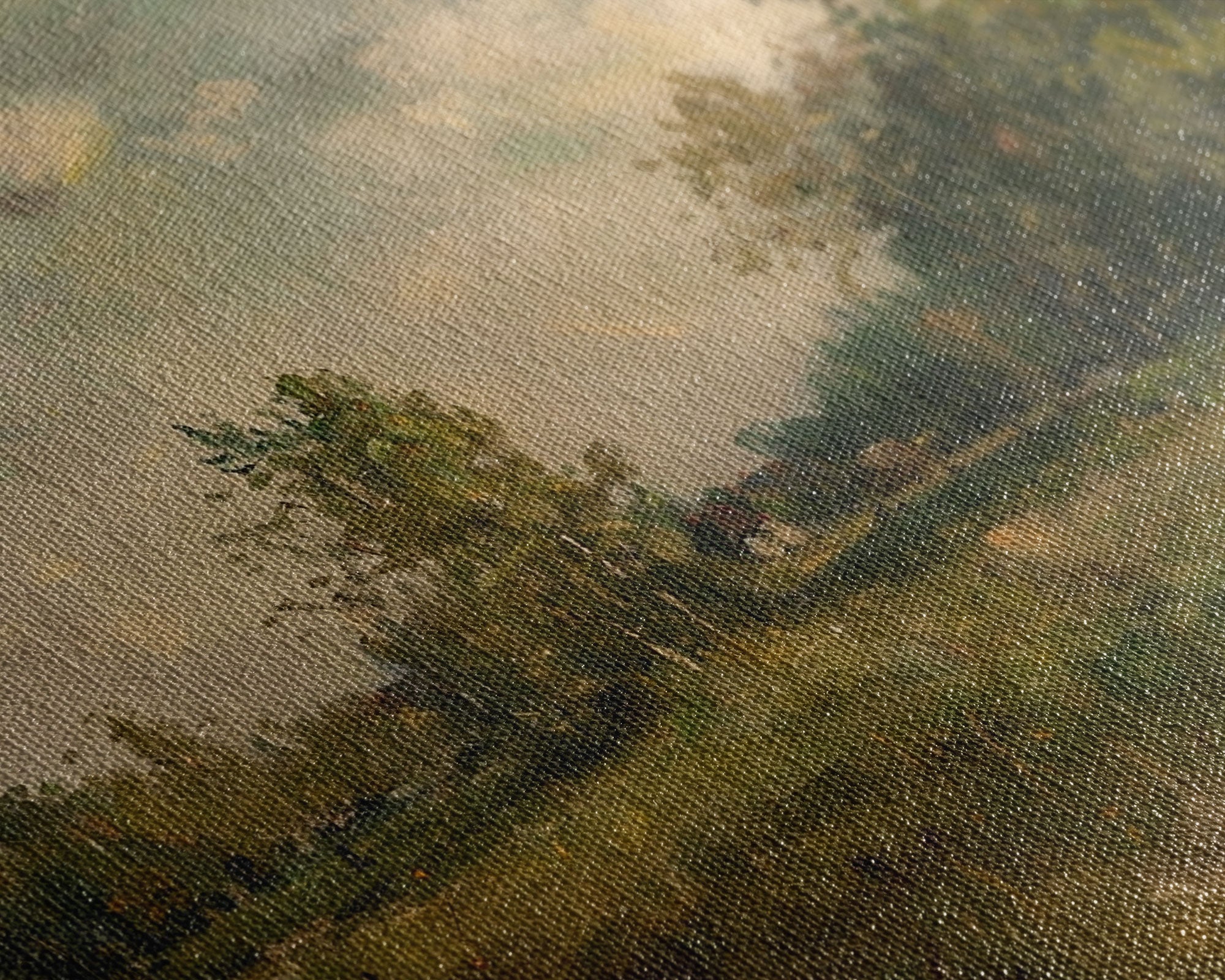 Slightly Scorched Vintage Landscape Painting Print | Framed Wall Art Or Metal Print | Home Decor | 40x60 Art | Huge Art | Living Room Decor