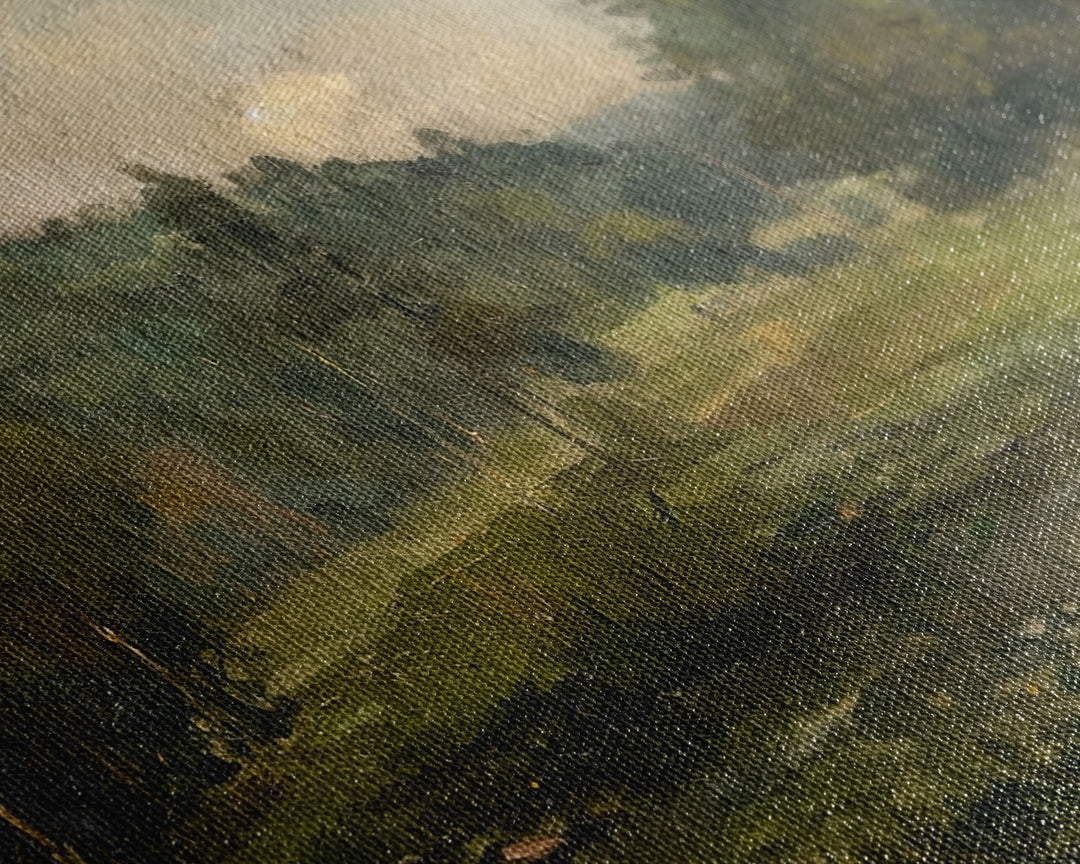 Slightly Scorched Vintage Farmhouse / Countryside Landscape Art Print | Moody Painting | Wall Art | Large Print | Minimalist Decor