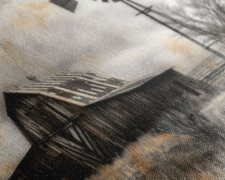 Farmhouse Barn Wall Art Canvas Print Painting Metal Art Vintage Decor Country Art Wood Frame Art Rustic Primitive Art Old Barn Painting