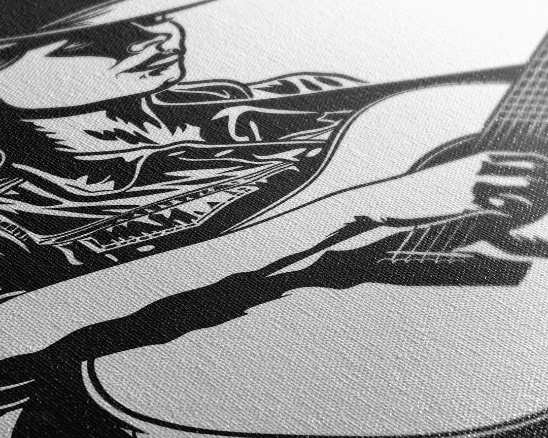 Cowboy in Desert Art Print, Western Silhouette Framed Canvas, Vintage Southwest Scene, Rustic Western Home Decor, Unique Wall Art