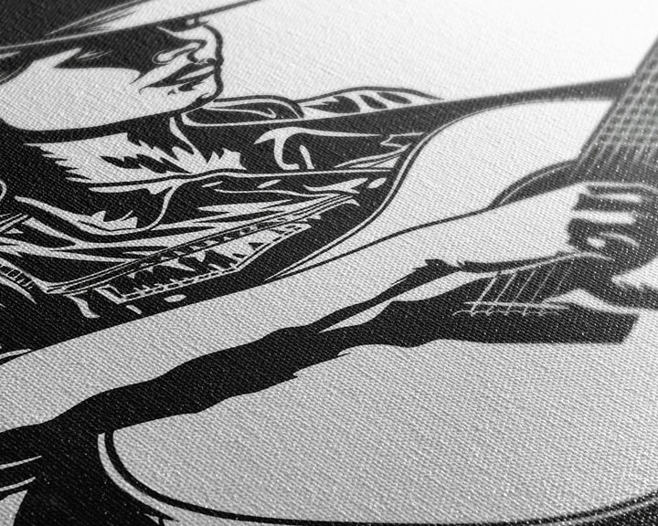 Cowboy in Desert Art Print, Western Silhouette Framed Canvas, Vintage Southwest Scene, Rustic Western Home Decor, Unique Wall Art