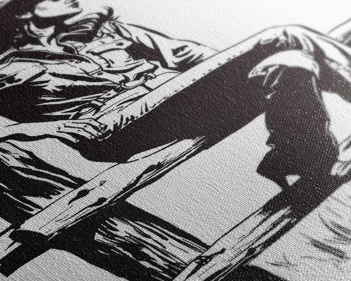 Cowgirl Resting on Fence Art Print, Western Silhouette Framed Canvas, Vintage Cowgirl Artwork, Rustic Home Decor