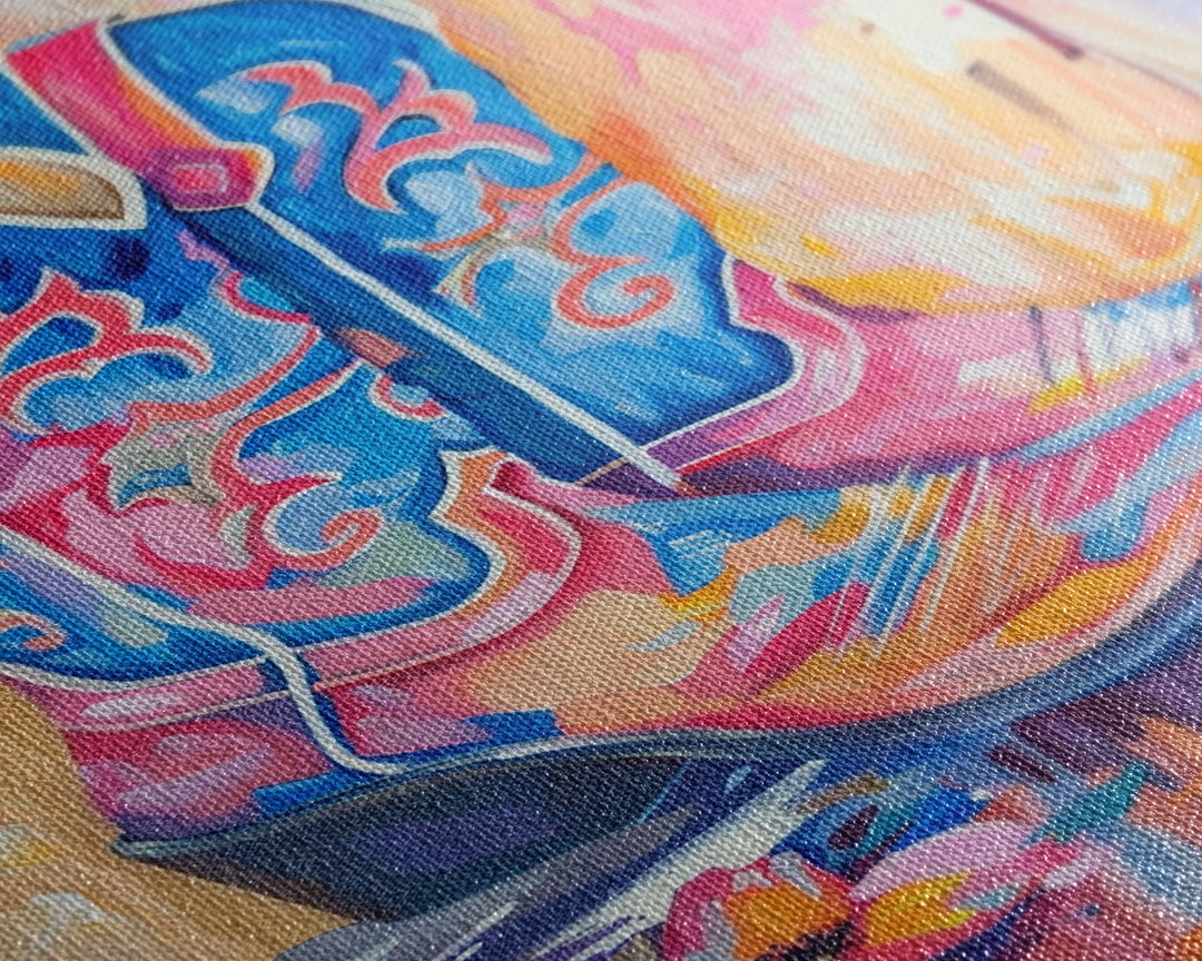 Colorful Cowboy Boots with Flowers - Framed Canvas Print, Rustic Western Decor, Vibrant Boot Wall Art for Home Decoration