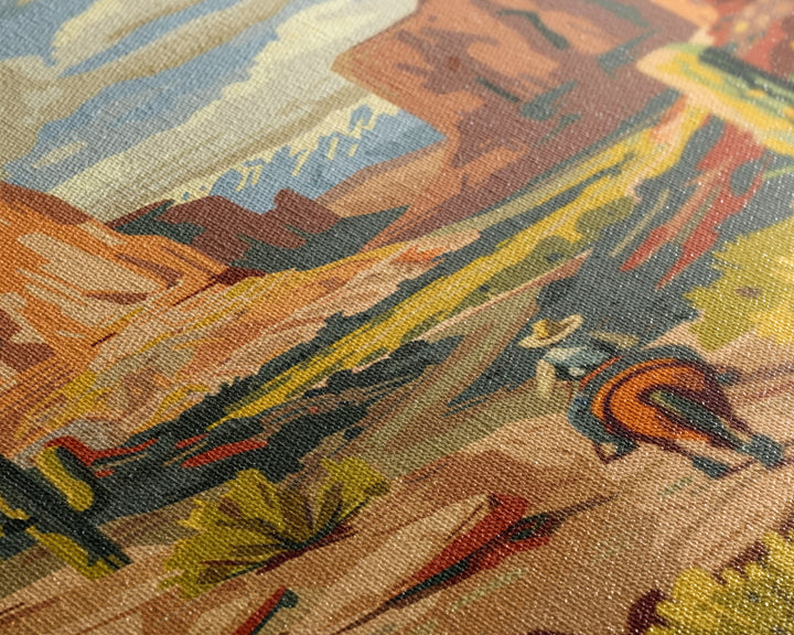 Colorful Western Cowboy Boots with Floral Design - Framed Canvas Print, Rustic Wall Art, Western Boot Decor for Living Room