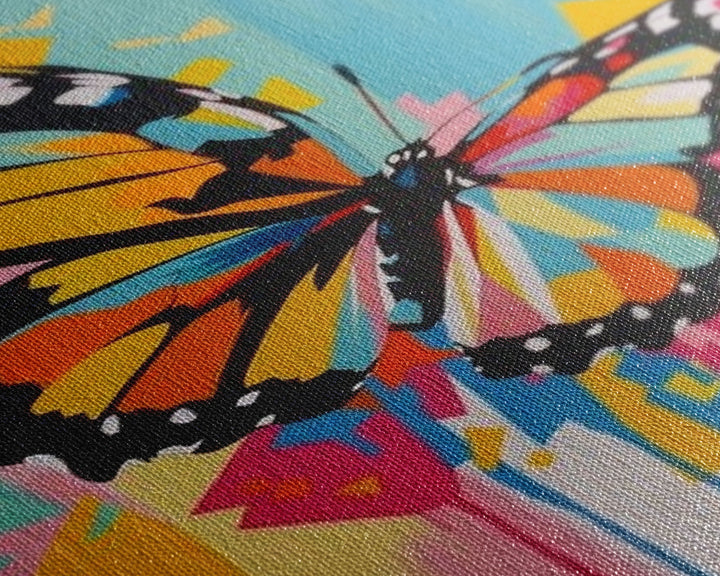 Monarch Butterfly Framed Canvas Print - Colorful Wall Art, Living Room Decor, Vibrant Insect Art, Unique Artwork for Bedroom and Office