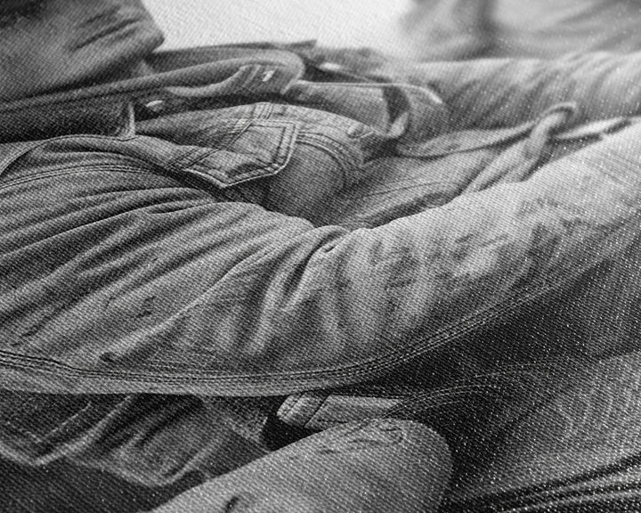 Rugged Cowboy in Weathered Denim Jacket, Black and White Photography for Western Wall Art, Canvas Prints, Home Decor, Living Room Art