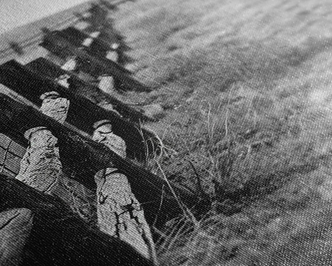 Old Barbed Wire Fence Art - Sepia Canvas Print, Rustic Western Decor, Vintage Farmhouse Wall Art, Historical Fence Artwork