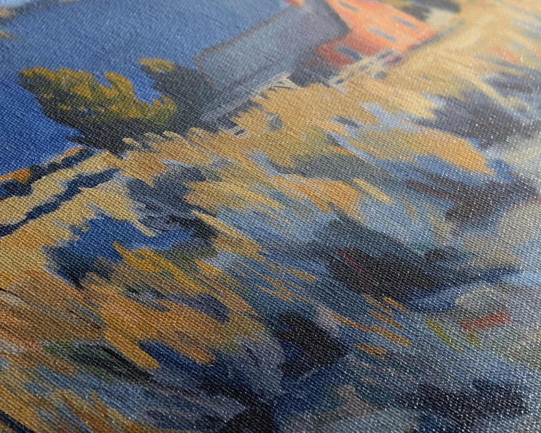 Rustic Cabin in Open Field, Framed Canvas Print, Ideal for Living Room Art, Country Style Home Decor, Cozy Bedroom Wall Art