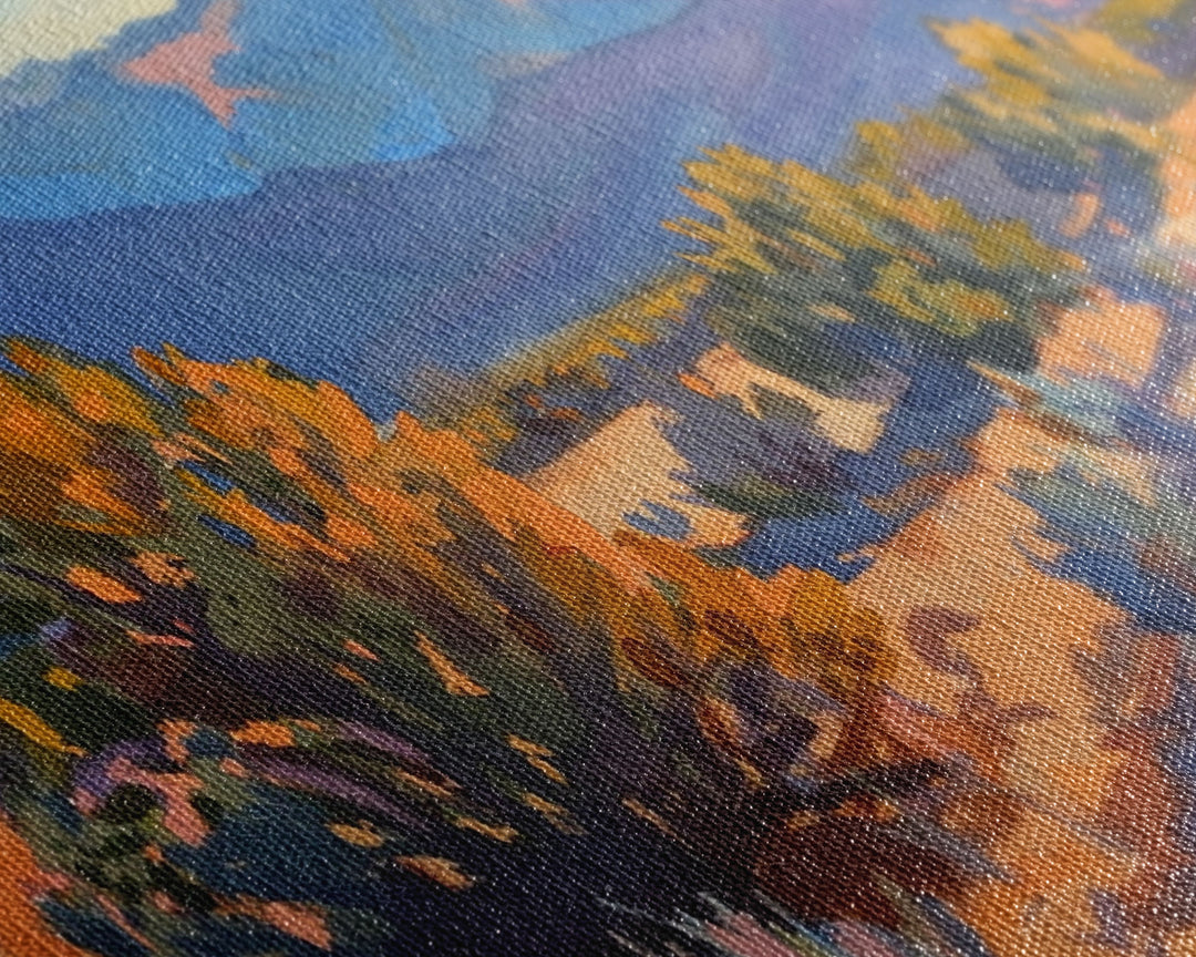 Serene Desert Landscape with Mountains, Beautiful Living Room Art, Framed Canvas Print, Farmhouse Style, Rustic Wall Decor