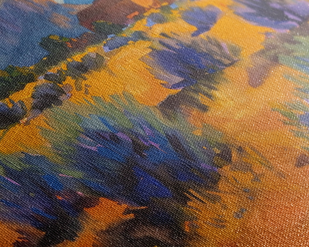 Rustic Barn in Desert Scene, Stunning Wall Art for Bedroom, Framed Canvas Print, Boho Style, Minimalist Home Decoration