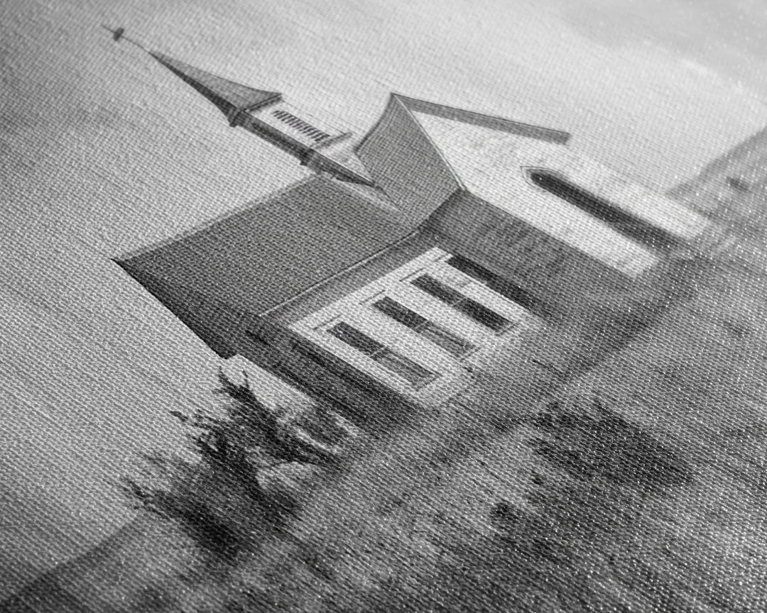 Vintage Country Church in Open Field, Framed Canvas Print for Living Room Decor, Perfect Bedroom Art, Rustic Western Wall Art