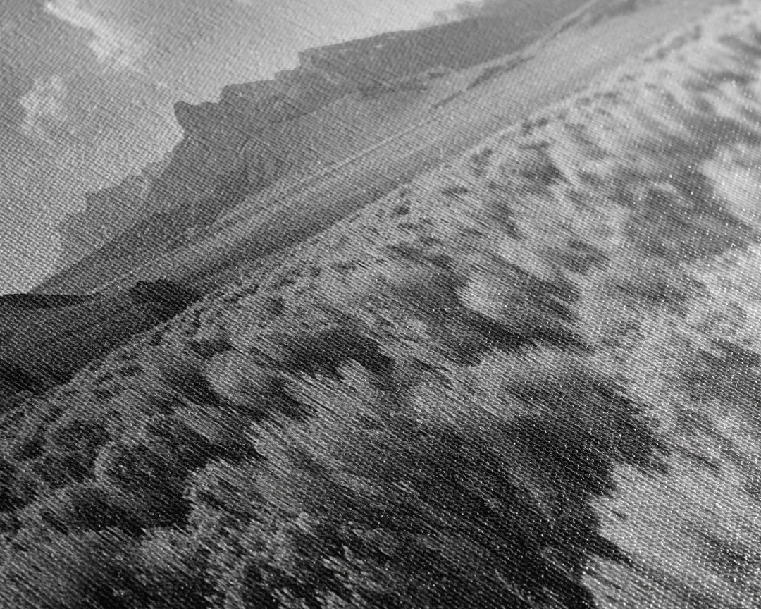 Mountain Range with Rolling Hills and Sagebrush, Framed Canvas Print Farmhouse Living Room Wall Art, Rustic Home Decor, Scenic Landscape Art