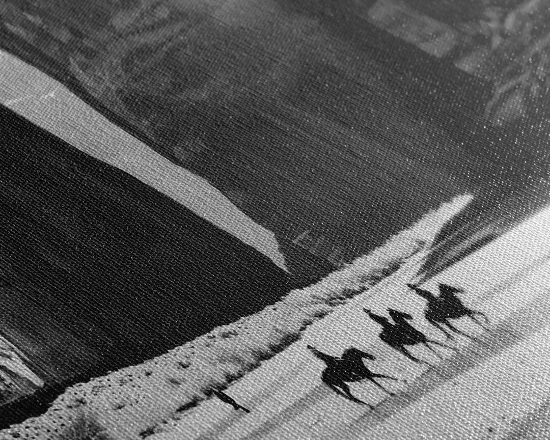 Cowboys Riding in Dusty Canyon, Striking Wall Art for Living Room or Bedroom, Framed Canvas Print, Home Decoration