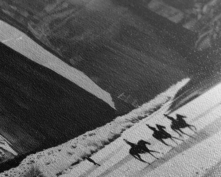 Cowboys Riding in Dusty Canyon, Striking Wall Art for Living Room or Bedroom, Framed Canvas Print, Home Decoration