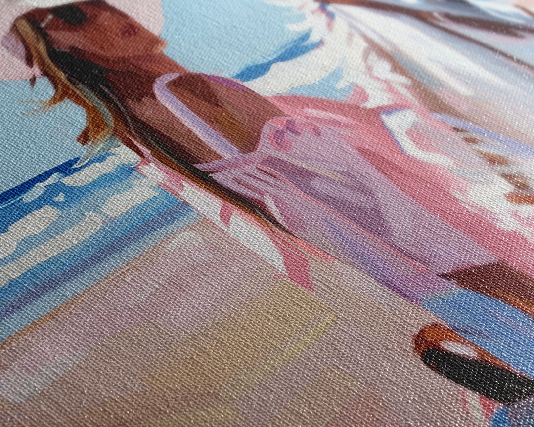 Elegant Cowgirl on Horse by the Shore, Beautiful Framed Canvas Print, Ideal for Coastal Living Room Art, Beach Bedroom Decor, Horse Wall Art