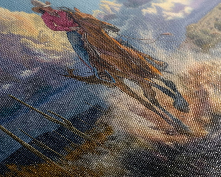 Colorful Desert Landscape with Tree Under Starry Sky, Stunning Framed Canvas Print, Living Room Art, Bedroom Decor, Southwestern Wall Art