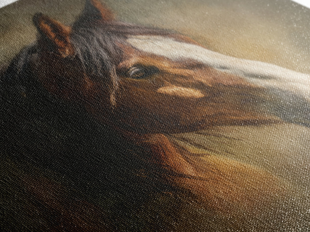 Wild Horse Portrait Canvas Print, Wall Art, Abstract Wall Art, Living Room Decor, Fine Art, Contemporary Art, WAL-1x1-13