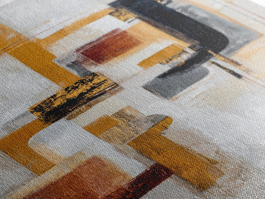 Statement Abstract with Bold Layered Brushwork Canvas Print, Wall Art, Room Decor, Living Room Decor, Abstract Art, WAL-1x1-25