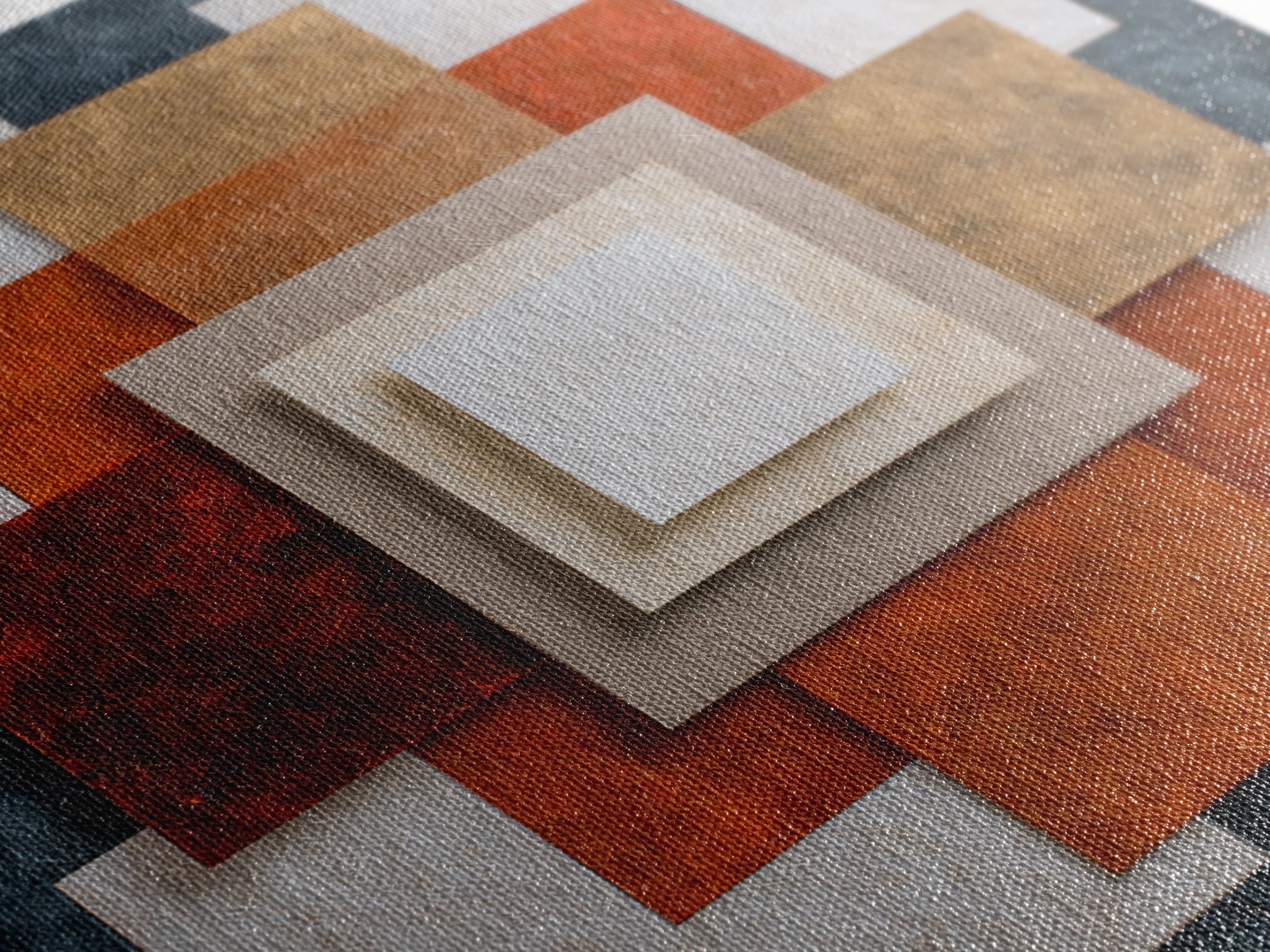 Modern Geometric Composition for Living Spaces Framed Canvas Print, Wall Art, Heart, Living Room Decor, Fine Art, WAL-1x1-28
