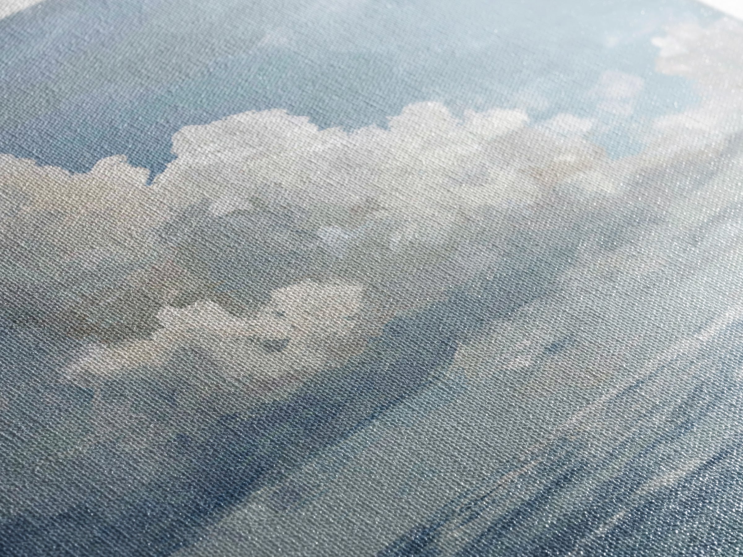 Classic Seascape with Dramatic Clouds Framed Canvas Print, Wall Art, Living Room Decor, Oil Painting, Minimalist Decor, WAL-1x1-51