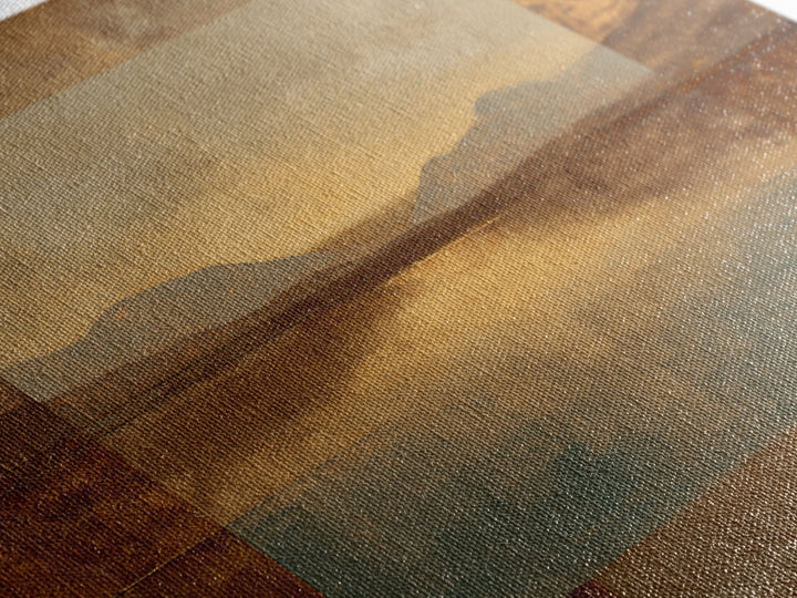 Desert Landscape in Warm Terracotta Tones Canvas Print, Wall Art, Abstract Wall Art, Living Room Decor, Watercolor Art, WAL-1x1-55