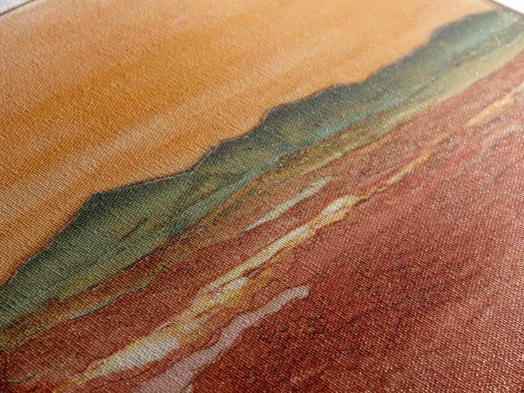 Desert Landscape in Warm Terracotta Tones Framed Canvas Print, Wall Art, Boho Decor, Living Room Decor, Fine Art, WAL-1x1-79