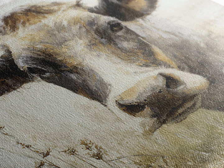 Rustic Farmhouse Cow Portrait Canvas Print, Wall Art, Room Decor, Living Room Decor, Oil Painting, Printable Wall Art, WAL-1x1-91