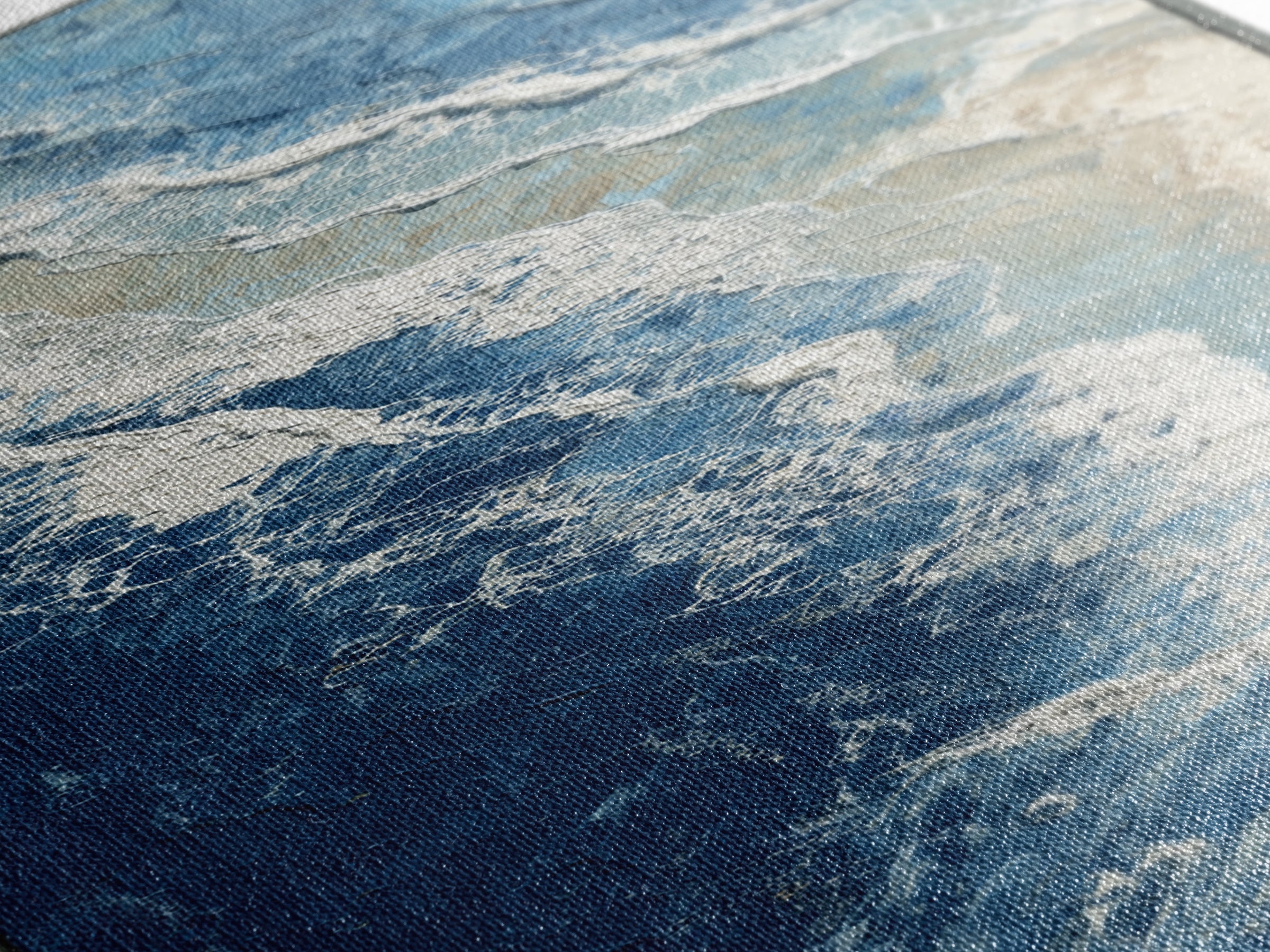 Coastal Aerial Water Study Canvas Print, Wall Art, Digital Wall Art, Living Room Decor, Fine Art, Wood Wall Art, WAL-1x3-23