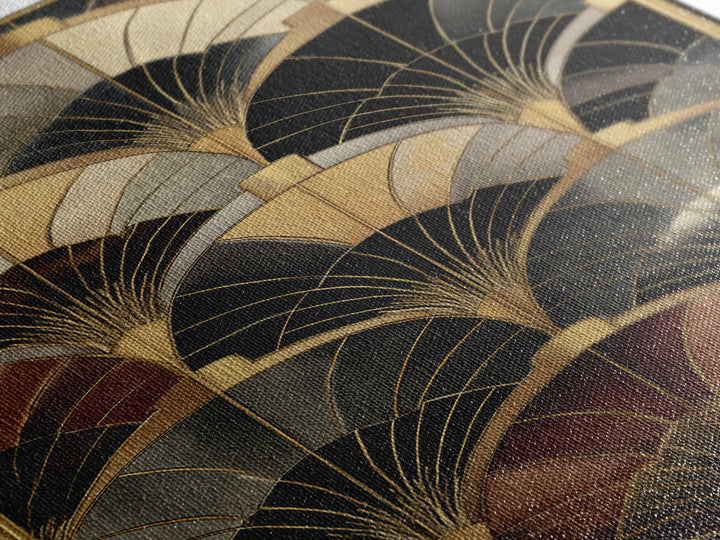 Art Deco Gold Fan Pattern Canvas Print, Wall Art, Painting, Living Room Decor, Fine Art, Wall Hanging, Home Decor Gift, WAL-1x3-32