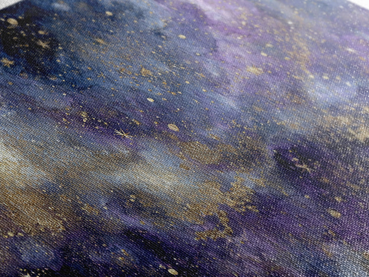 Celestial Moon and Stars Artwork Framed Canvas Print, Wall Art, Contemporary Art, Living Room Decor, Fine Art, WAL-2x1-10
