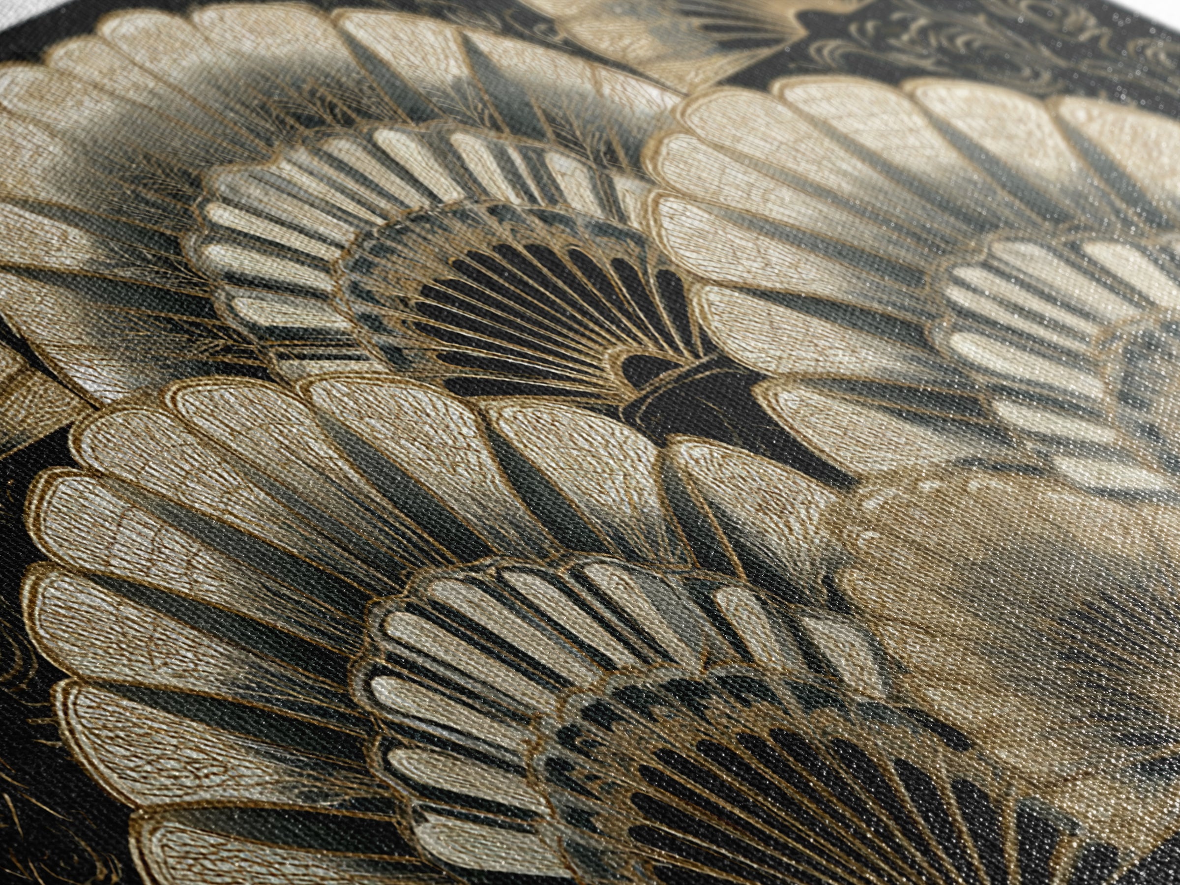 Art Deco Gold Fan Pattern Framed Canvas Print, Wall Art, Fine Art Print, Living Room Decor, Fine Art, Wall Decor, WAL-2x1-16